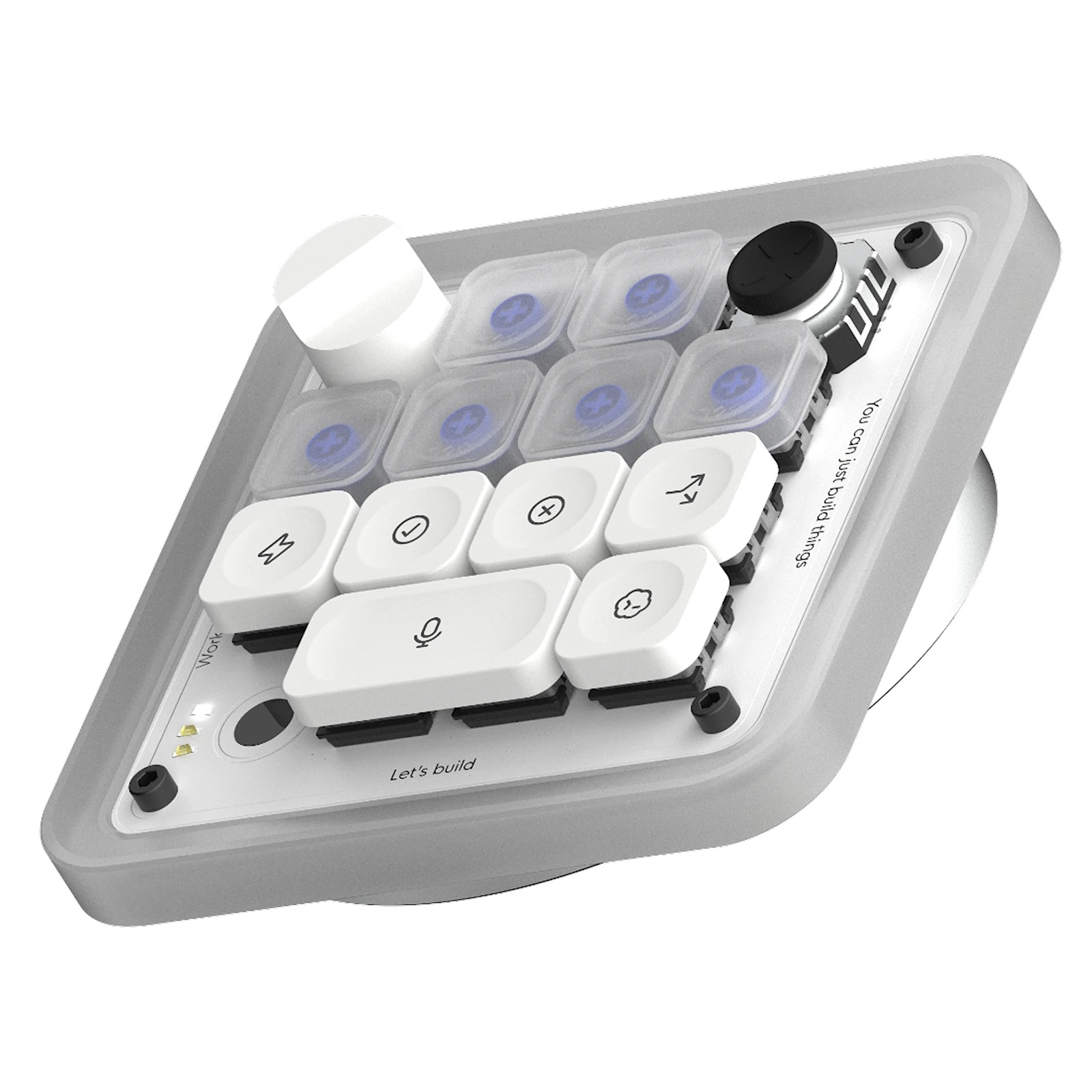 Codex Micro control pad shown at an angle with illuminated keys